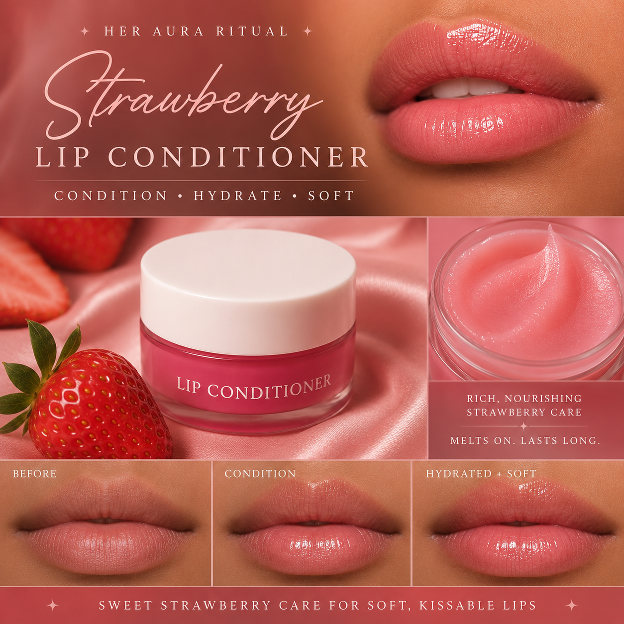 Strawberry Lip Conditioner | Moisturizing Lip Treatment